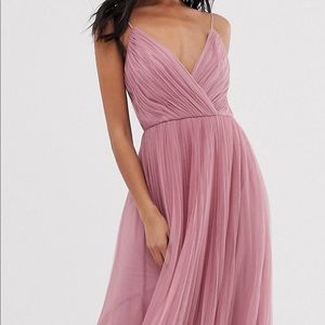 Asos pleated tulle maxi dress